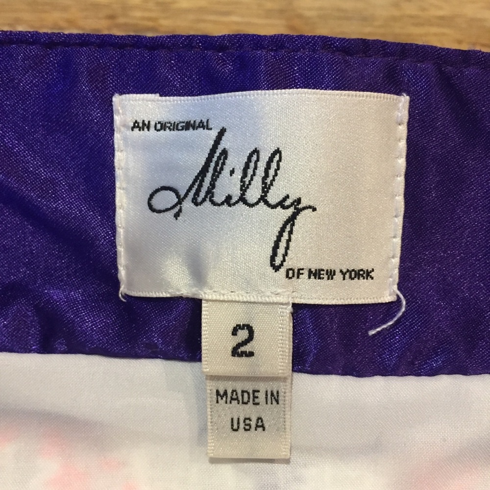 Milly Tweed Mini Skirt White purple Hot Pink 2 - Picture 7 of 8